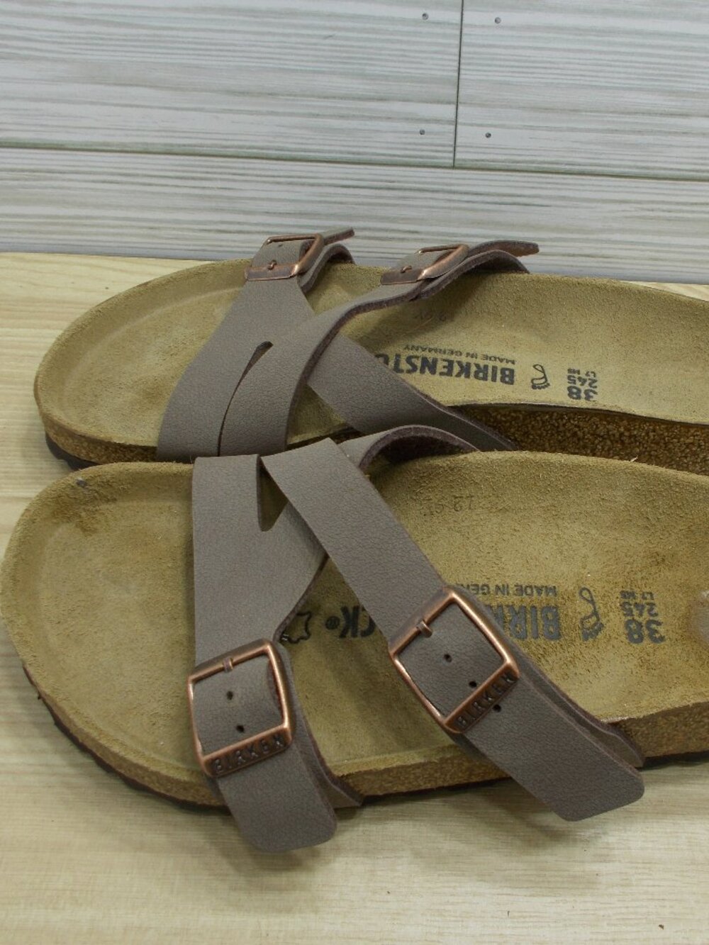 Birkenstock Yao Birko-Flor Nubuk Sandals Mocha Women's EUR 38 US 7